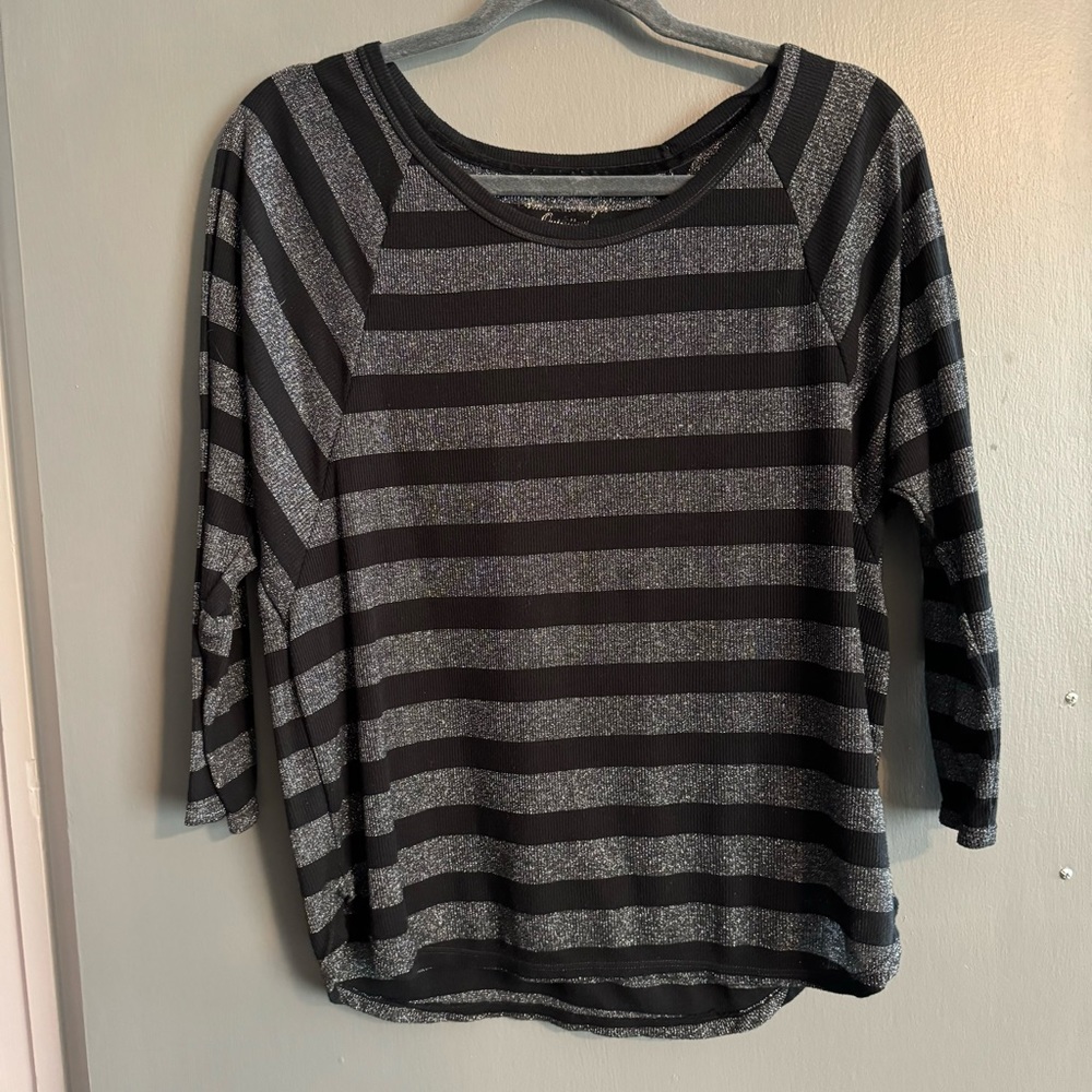 Black & Silver Stripped Blouse